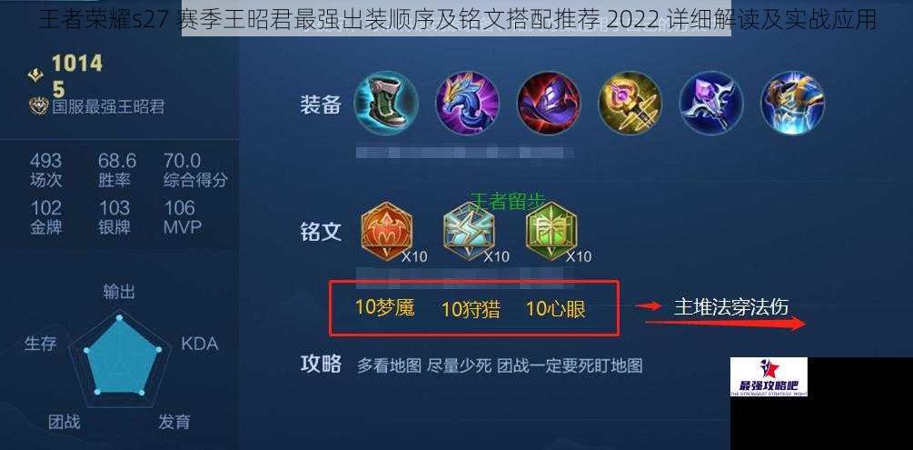王者荣耀s27 赛季王昭君最强出装顺序及铭文搭配推荐 2022 详细解读及实战应用