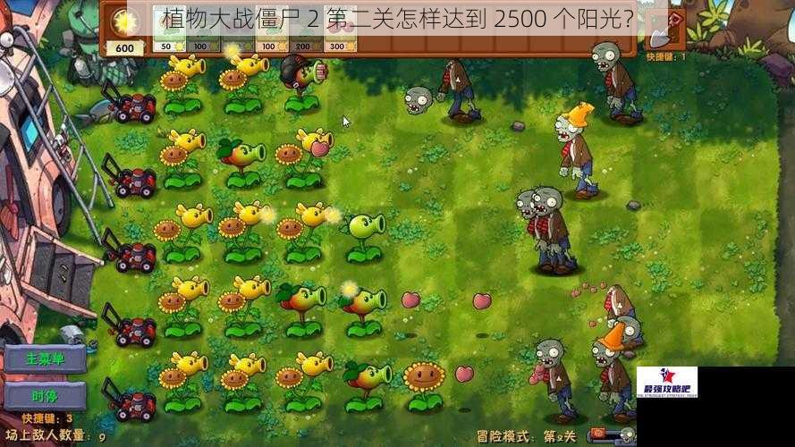 植物大战僵尸 2 第二关怎样达到 2500 个阳光？