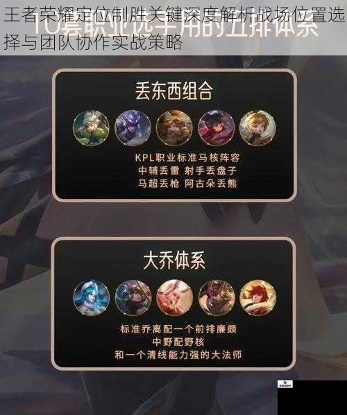 王者荣耀定位制胜关键深度解析战场位置选择与团队协作实战策略