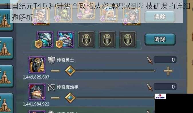 王国纪元T4兵种升级全攻略从资源积累到科技研发的详细步骤解析