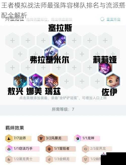 王者模拟战法师最强阵容梯队排名与流派搭配全解析
