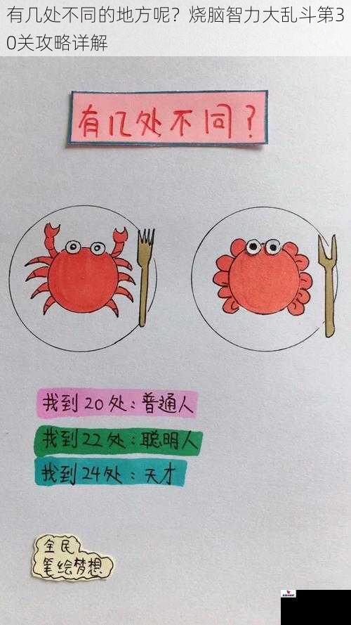 有几处不同的地方呢？烧脑智力大乱斗第30关攻略详解