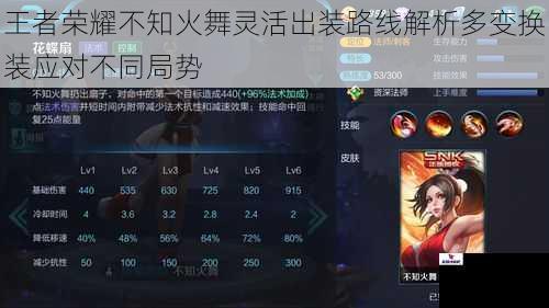 王者荣耀不知火舞灵活出装路线解析多变换装应对不同局势