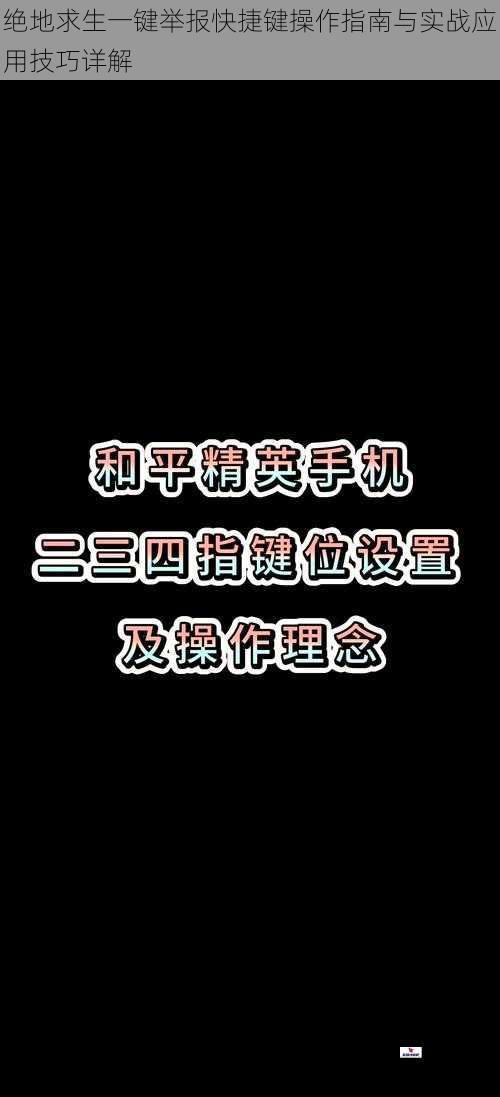 绝地求生一键举报快捷键操作指南与实战应用技巧详解