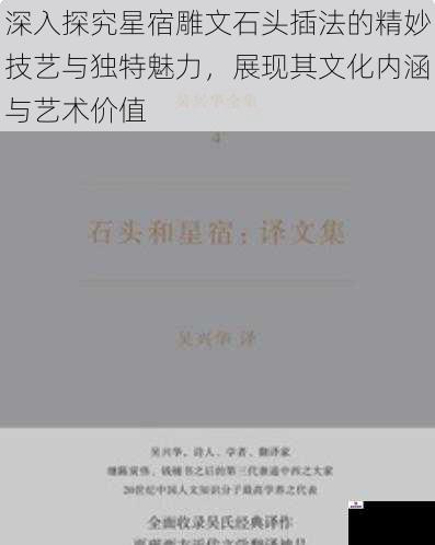 深入探究星宿雕文石头插法的精妙技艺与独特魅力，展现其文化内涵与艺术价值